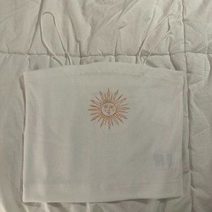 AE White Graphic Bungee-Strap Cami (Size Small)